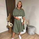 Wide Fit Dress - Army Green