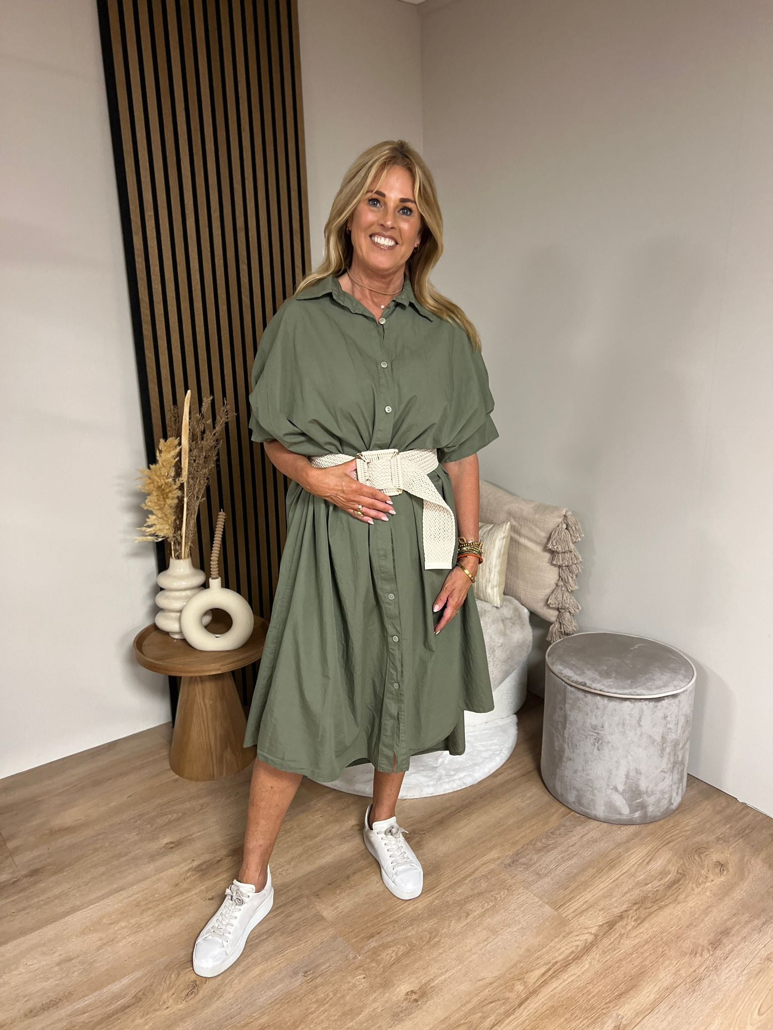 Wide Fit Dress - Army Green