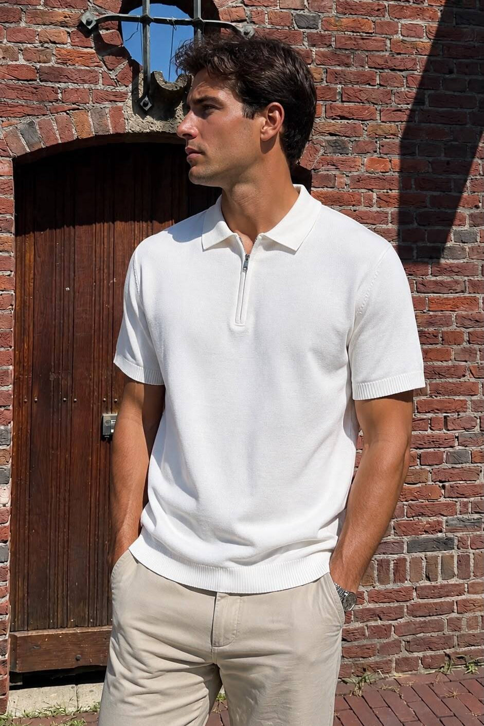 Polo - Met Rits Wit