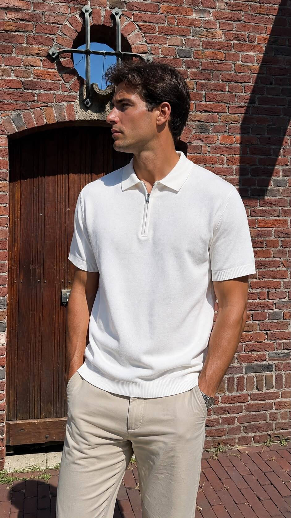 Polo - Met Rits Wit