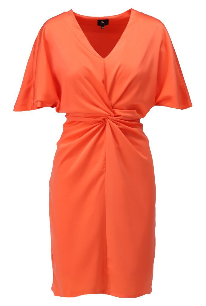 K - Design - Dress V hals A679 Orange