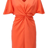K - Design - Dress V hals A679 Orange