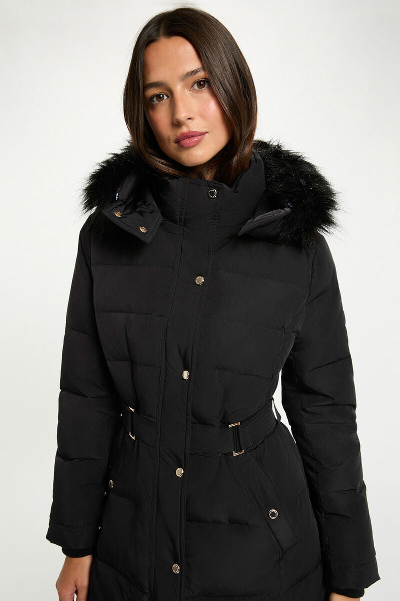 Morgan - Lange winterjas Gsari Zwart