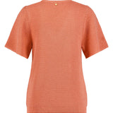 Tramontana - V-neck Lurex Jumper Papaya