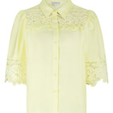 Tramontana - Blouse lace details Celery