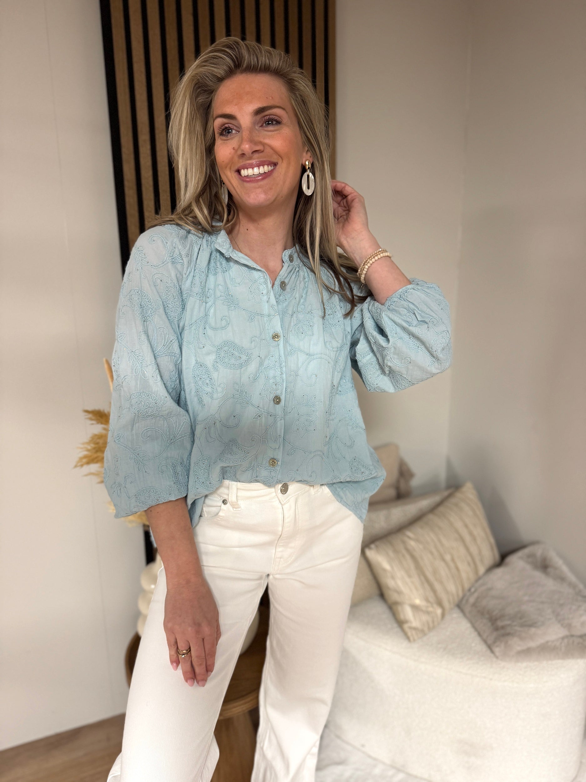 Blouse - Merel Sparkle Light Blue