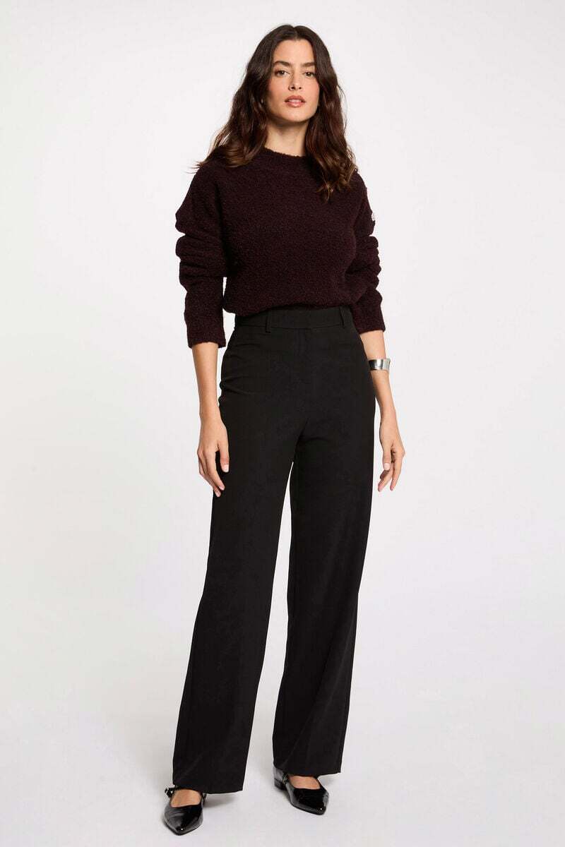 Morgan - Straight pantalon Poya Zwart