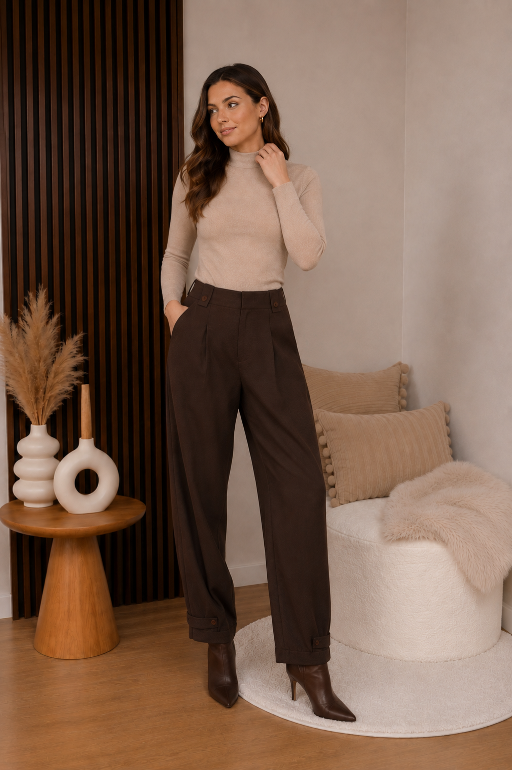 Maicazz - Vikerna turtle neck top Zand