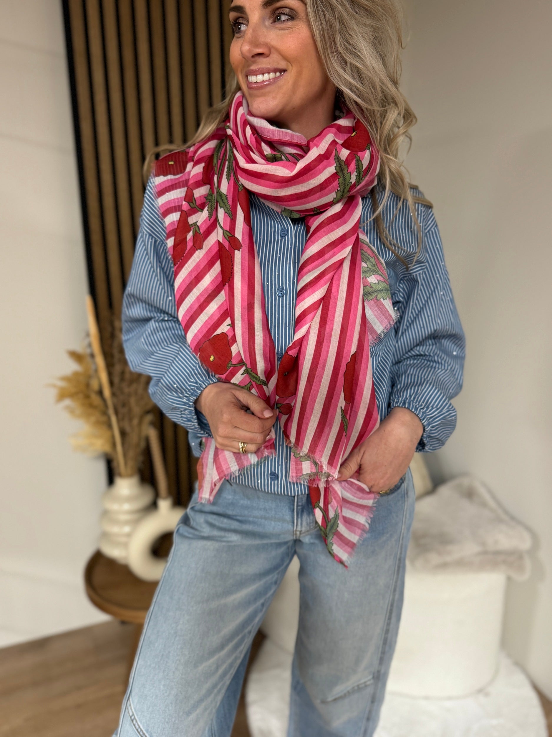 Sjaal - Flower pink