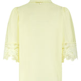 Tramontana - Blouse lace details Celery
