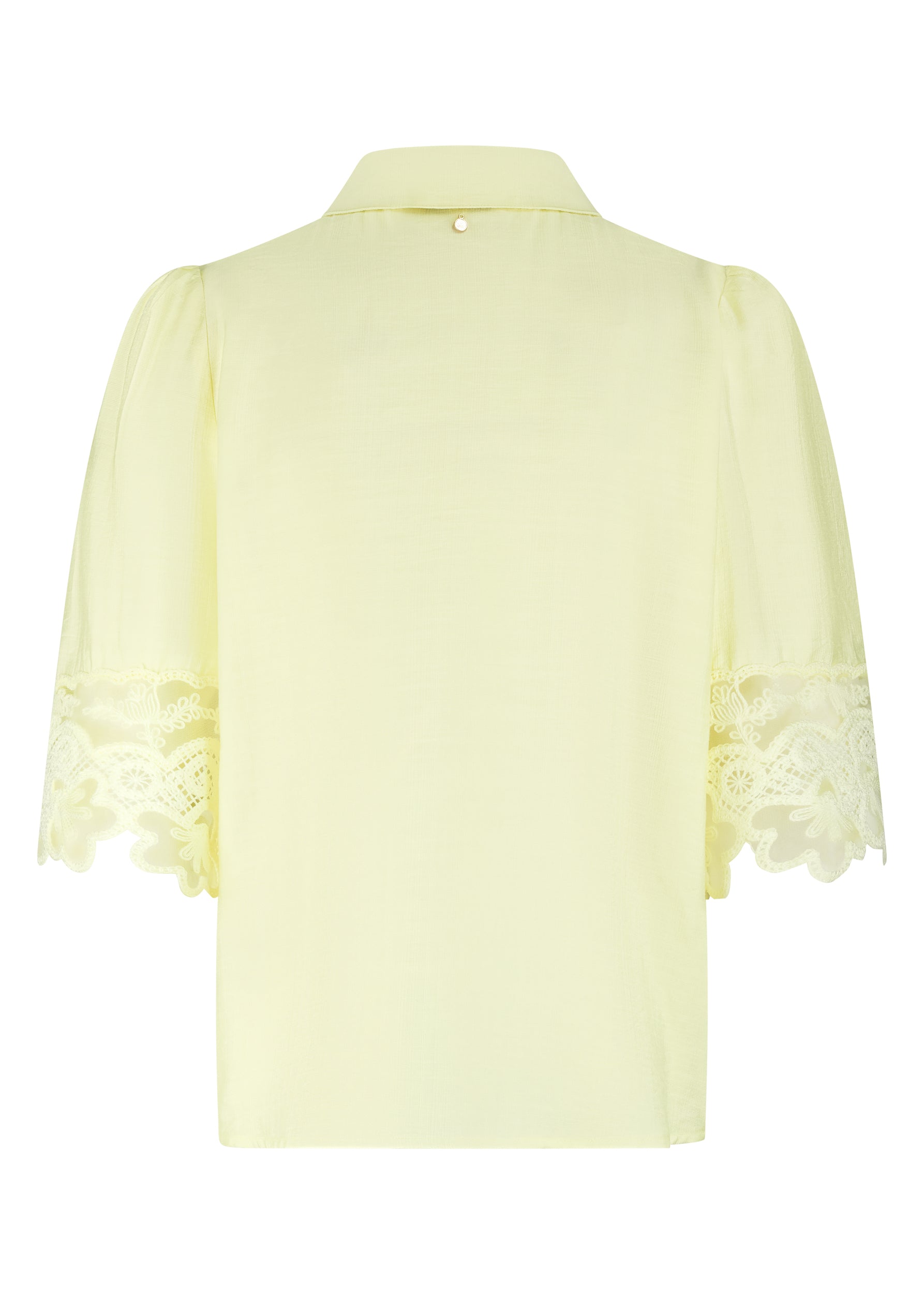 Tramontana - Blouse lace details Celery