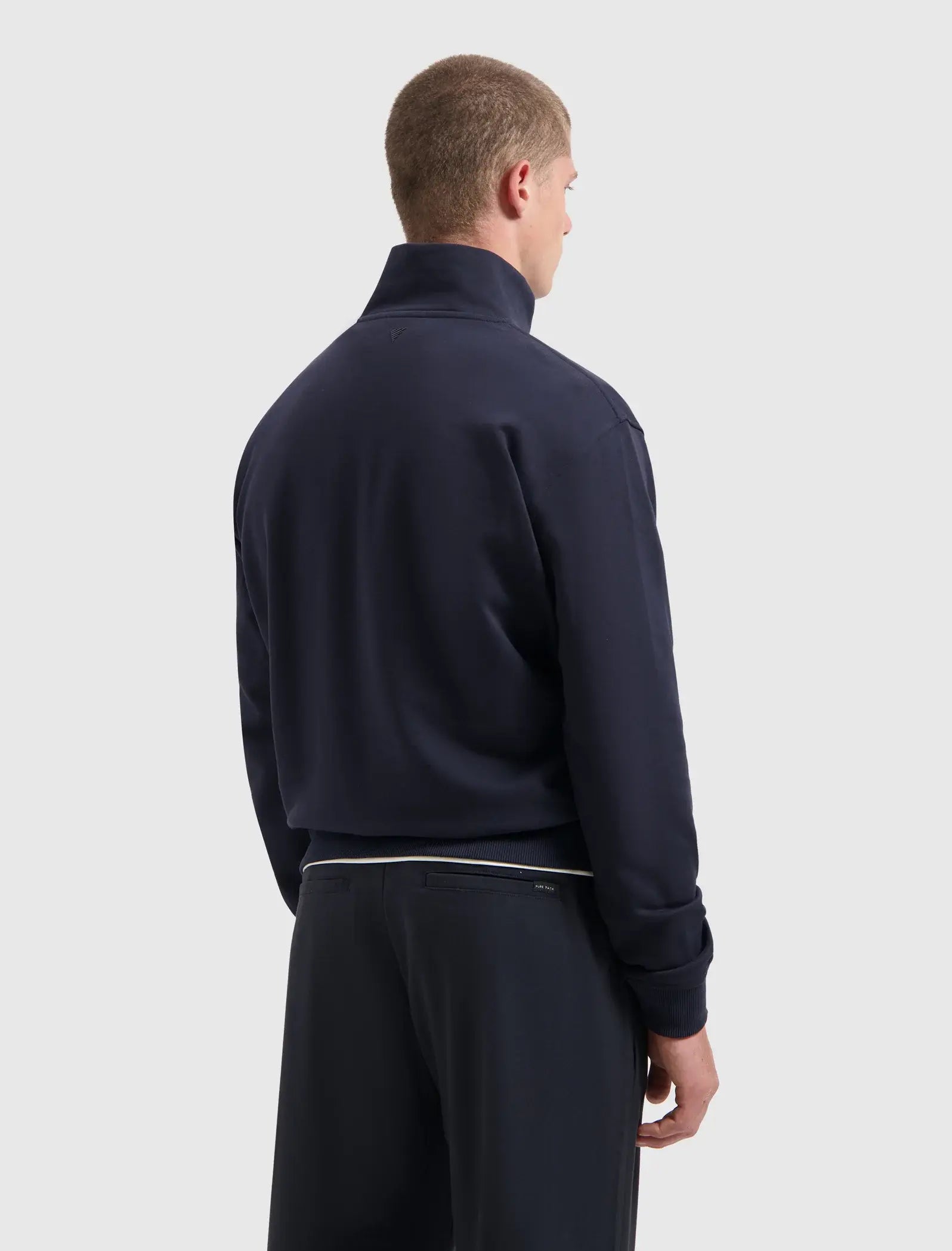 Pure Path - Embroidery half zip sweater