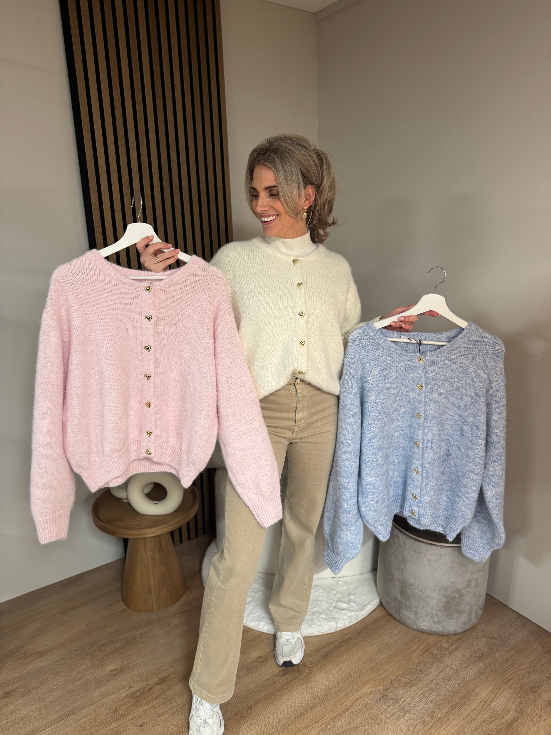Cardigan - White Heart