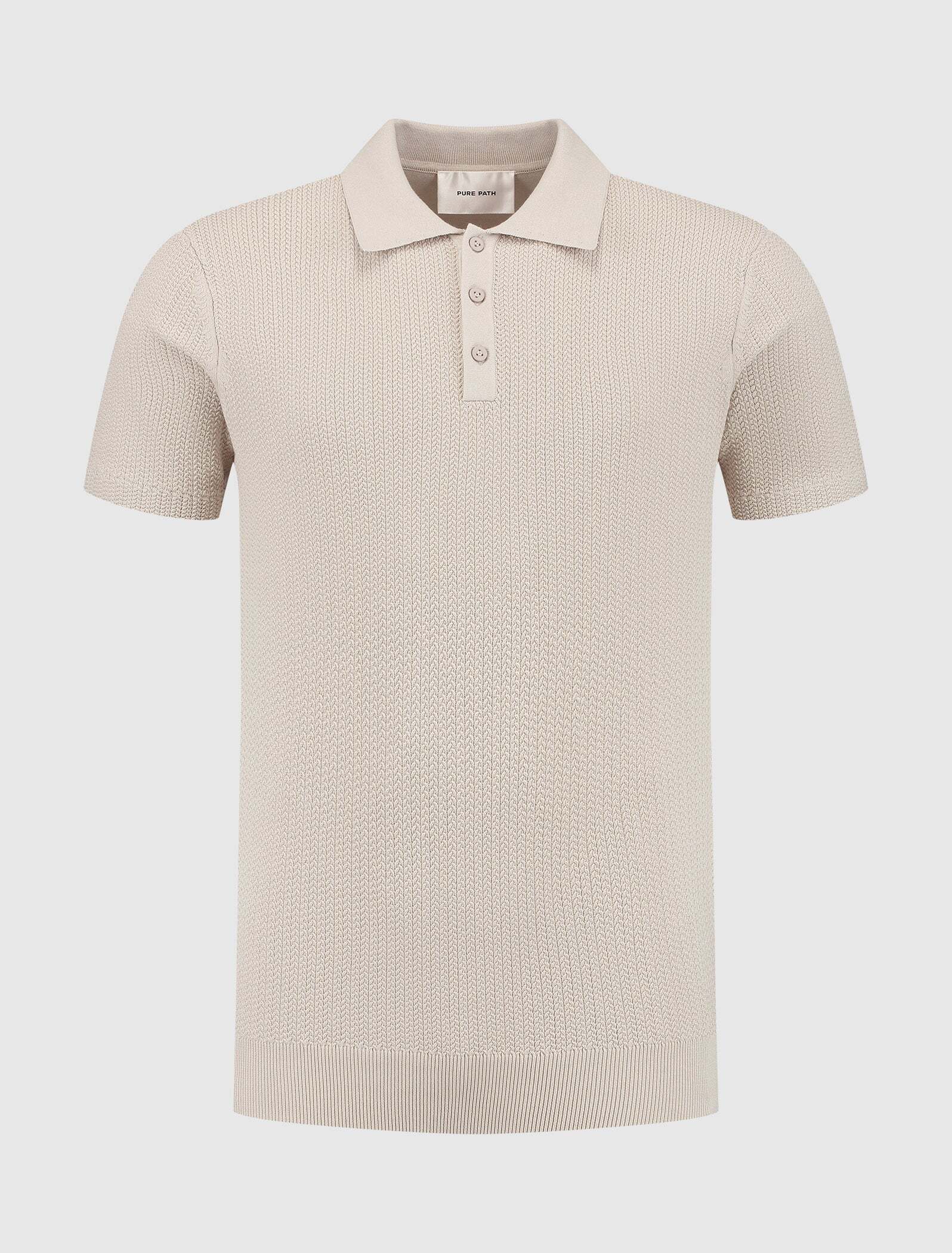 Pure Path - Braided Knitwear Polo - Sand