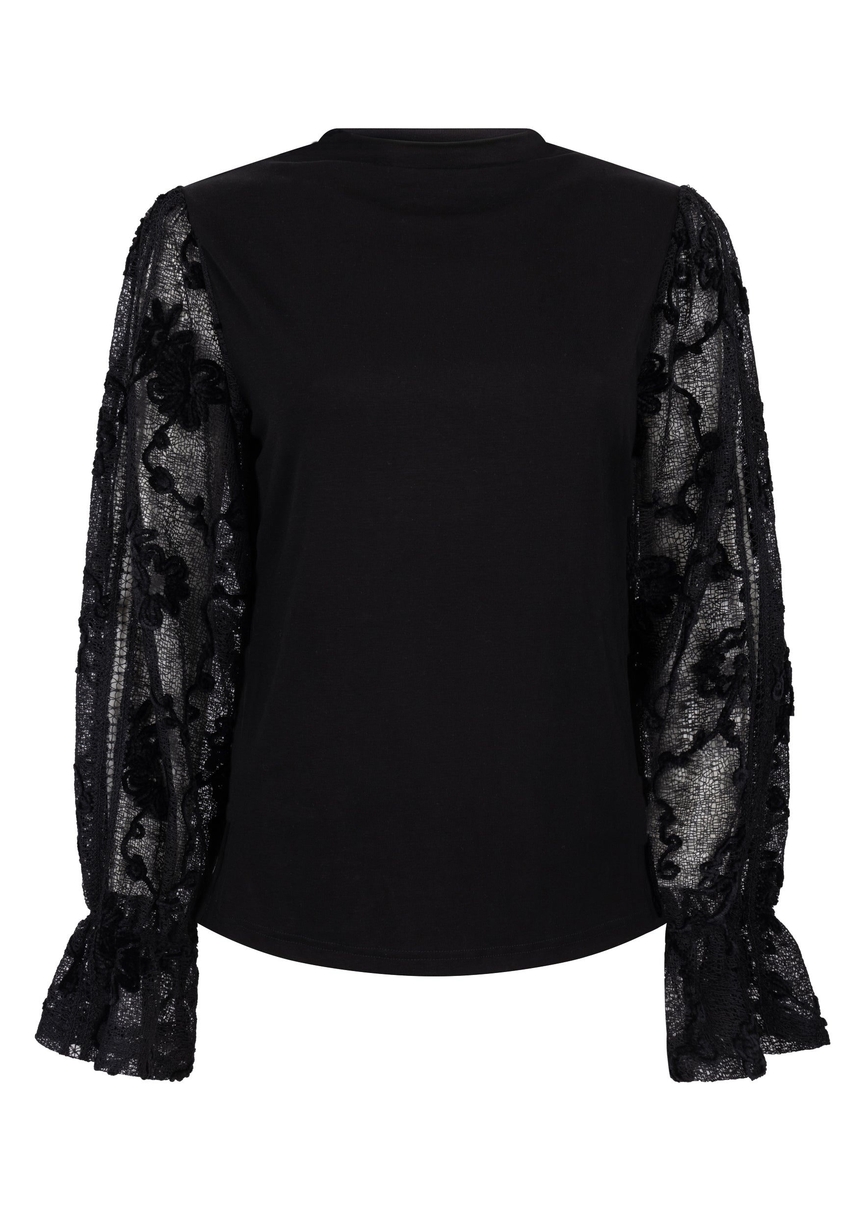 Tramontana - Fabric mix top zwart