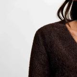 Morgan - Trui V-Hals Bruin Fluffy