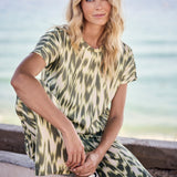 Tramontana - Top short sleeve Green print