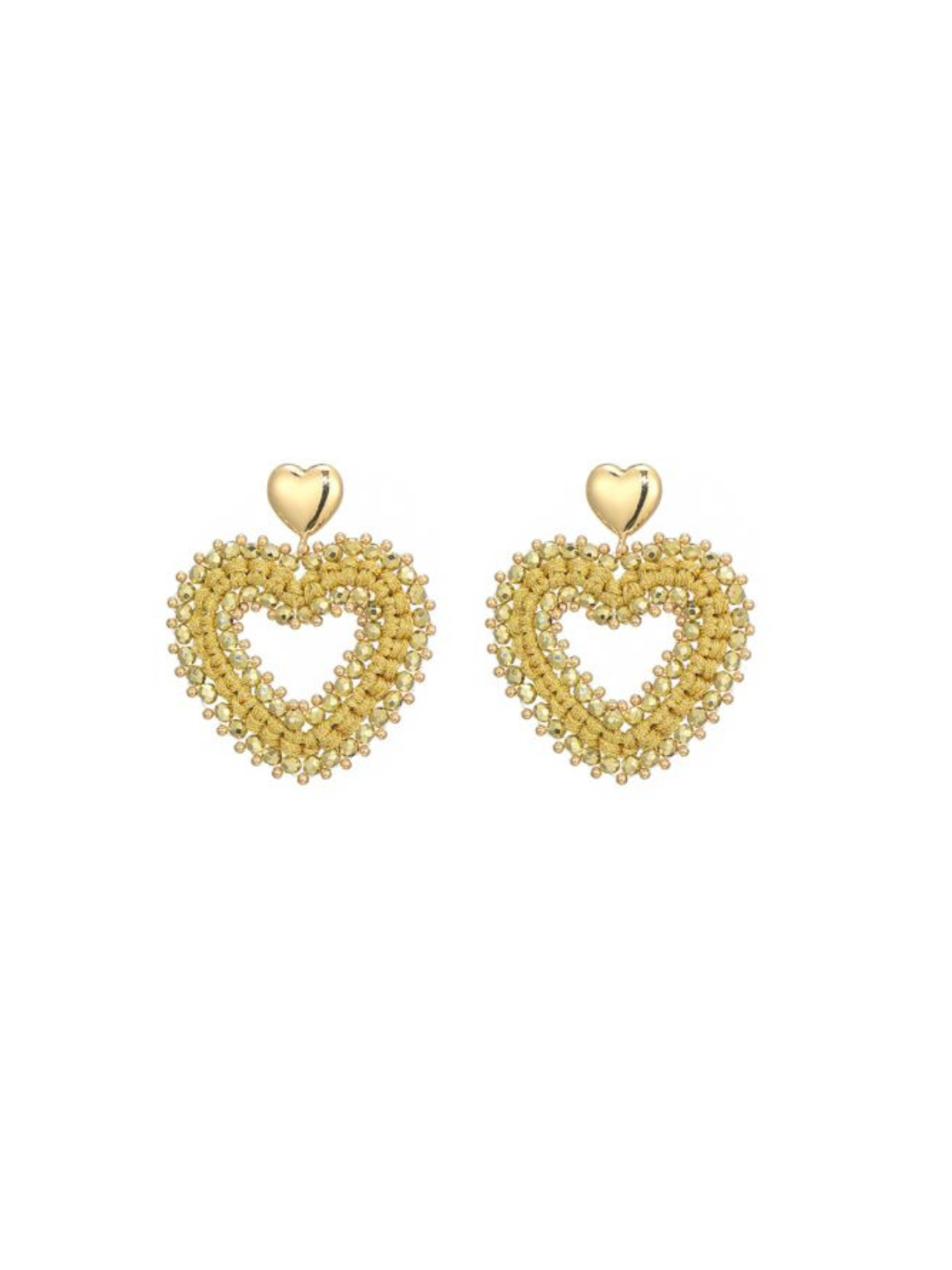 Oorbellen - Heart Claire Okergeel