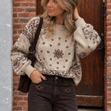 Trui - Paisley print beige 