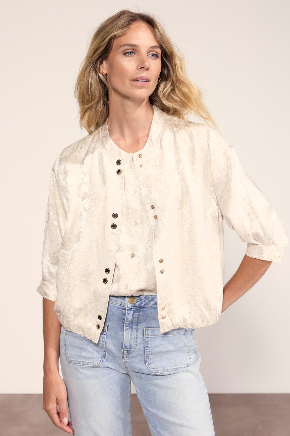 Tramontana - Jacquard short sleeve jacket