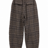 Checked relaxed barrel broek – Bruin Ruit