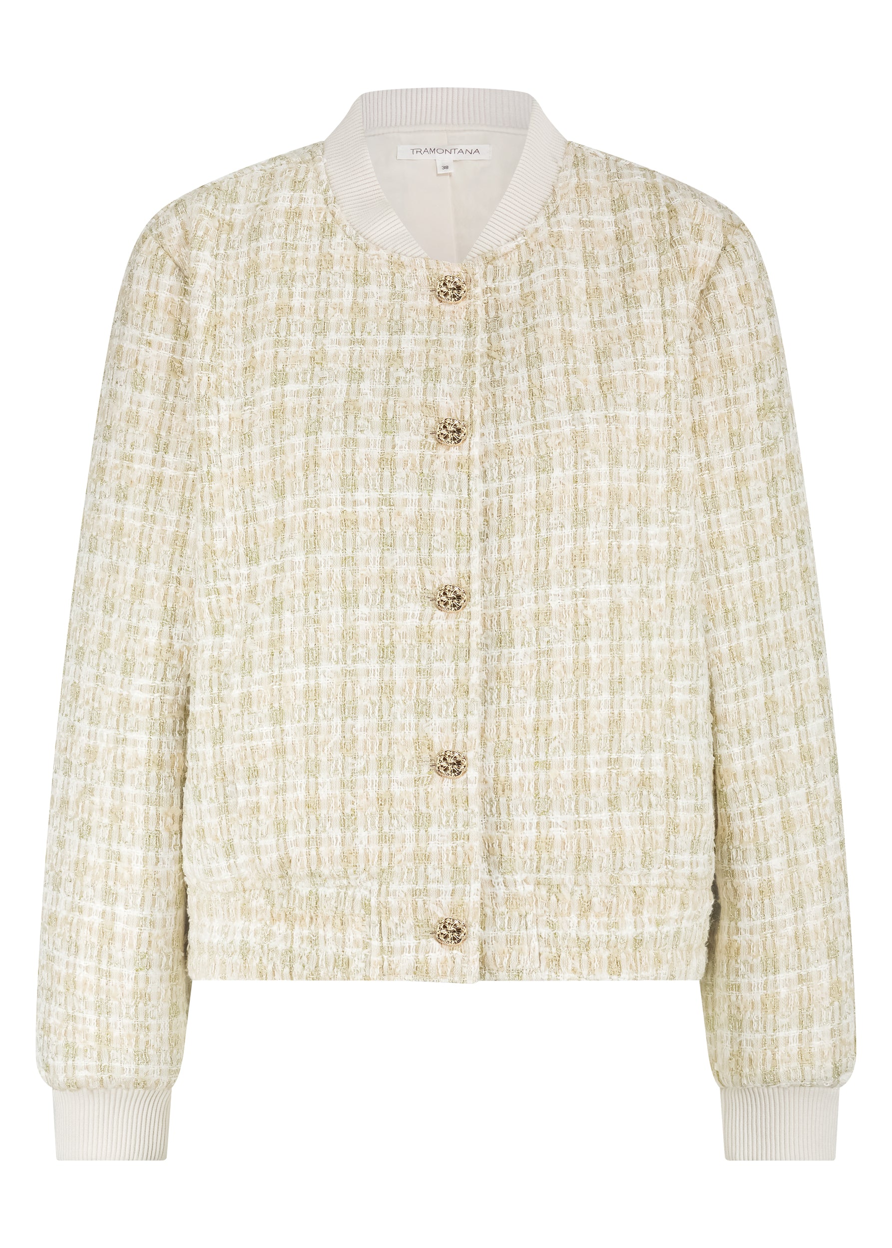 Tramontana - Tweed bomber jacket beige