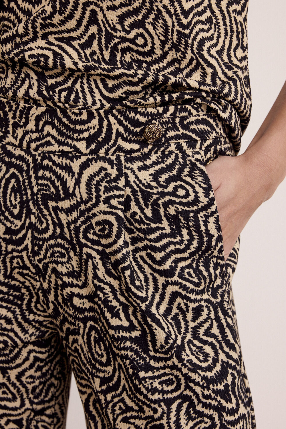 Tramontana - Broek wide leg wandering lines