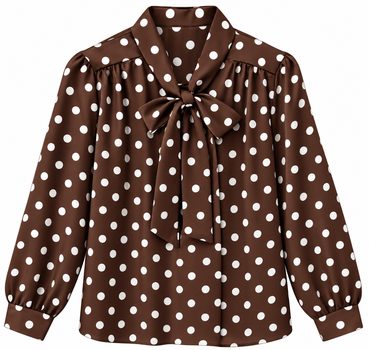 Blouse - Stippen Bruin
