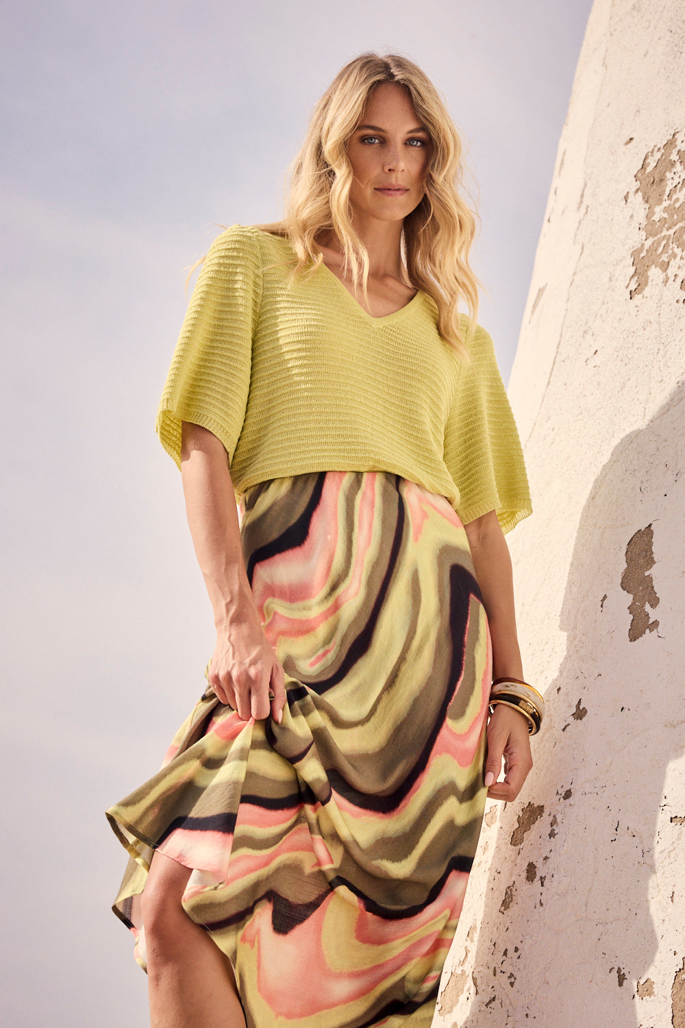 Tramontana - Maxi skirt Sunset desert