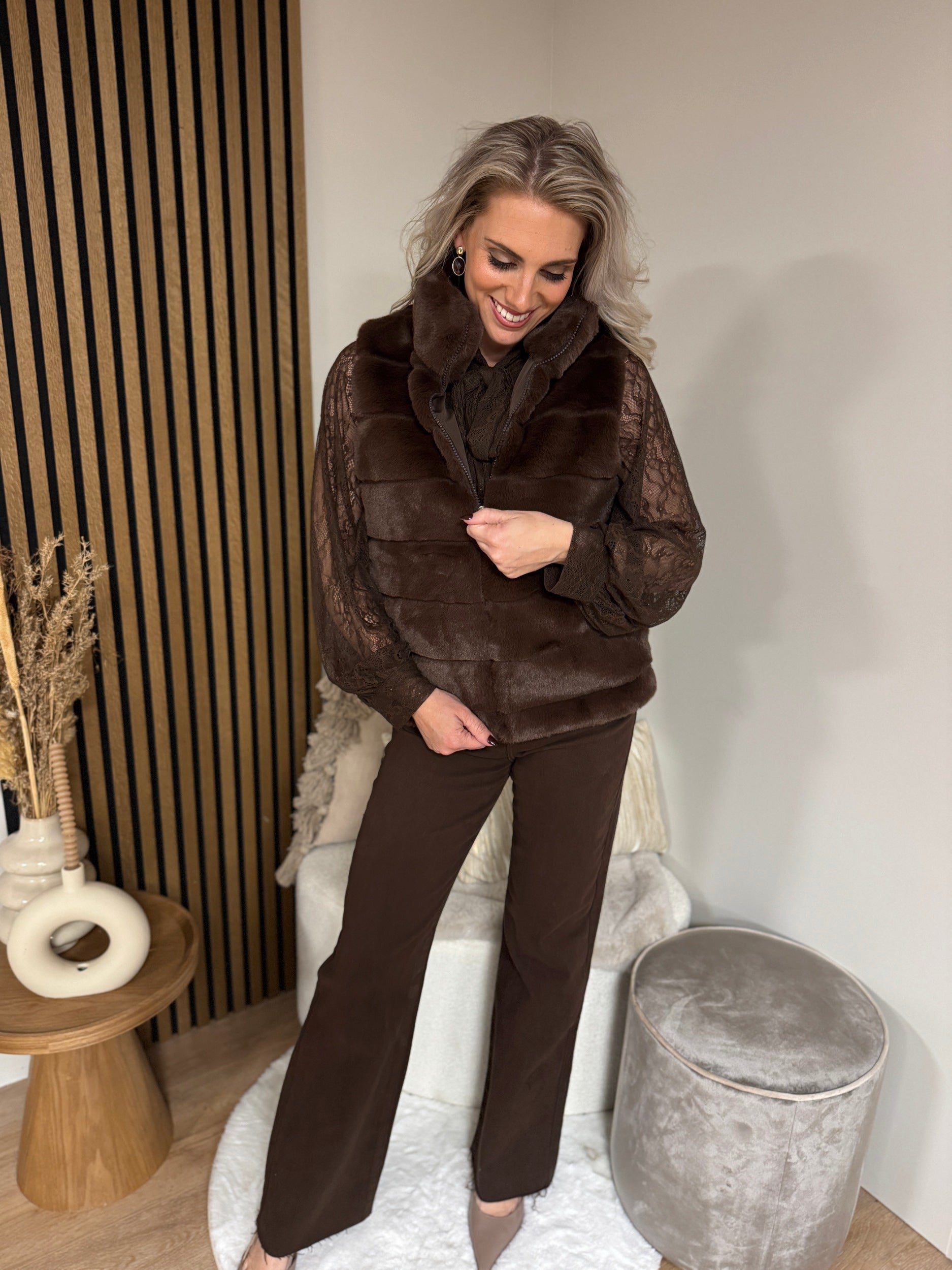 Bodywarmer - Teddy mokka brown