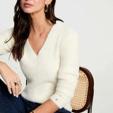 Morgan - Trui V-Hals Off-White Fluffy