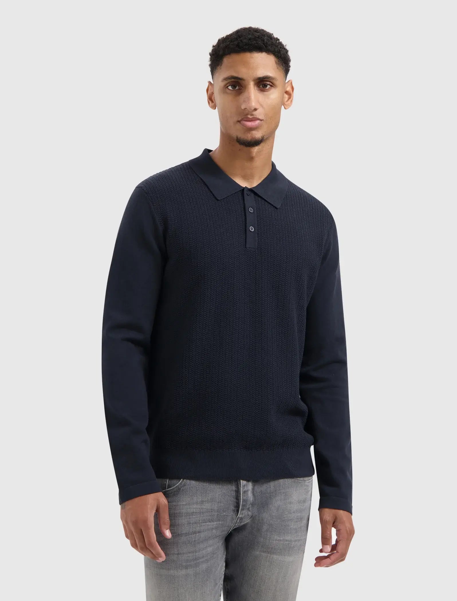 Pure Path - Structure Knitwear Longsleeve Polo