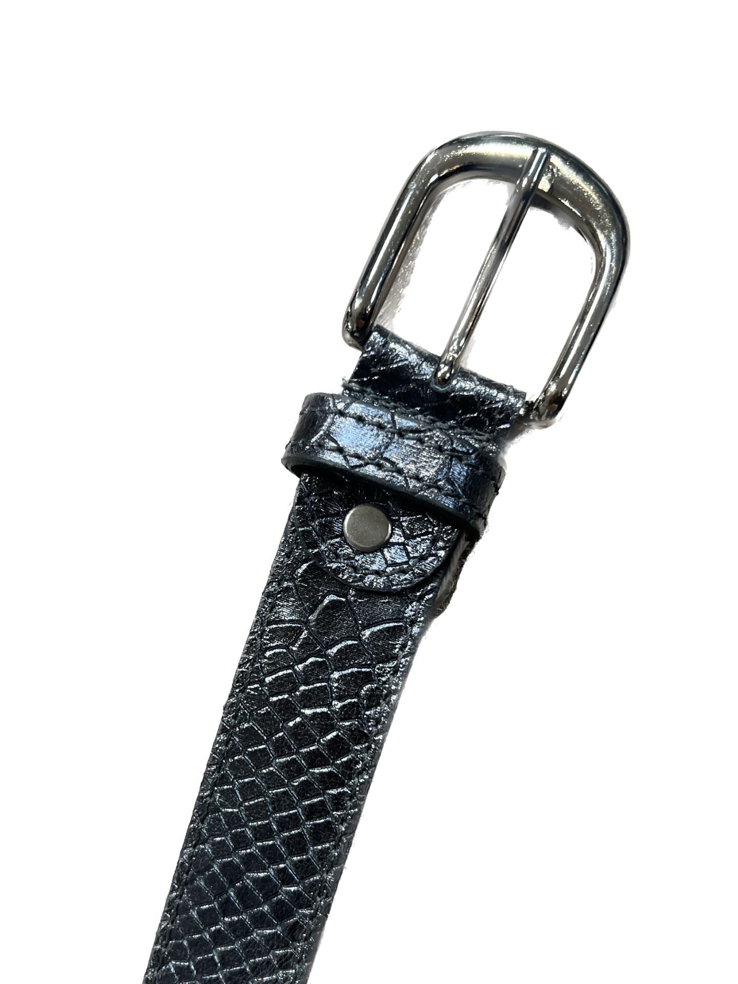 Riem - Croco Metallic Grijs