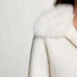 Morgan -  Vest met fluffy kraag Off-White