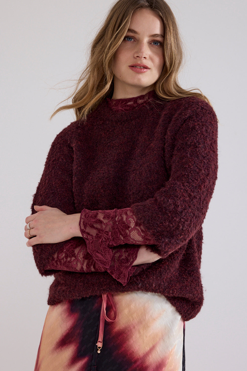 tramontana - Jumper short sleeve boucle