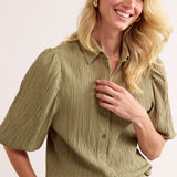Tramontana - Blouse Creased Puff Sleeve
