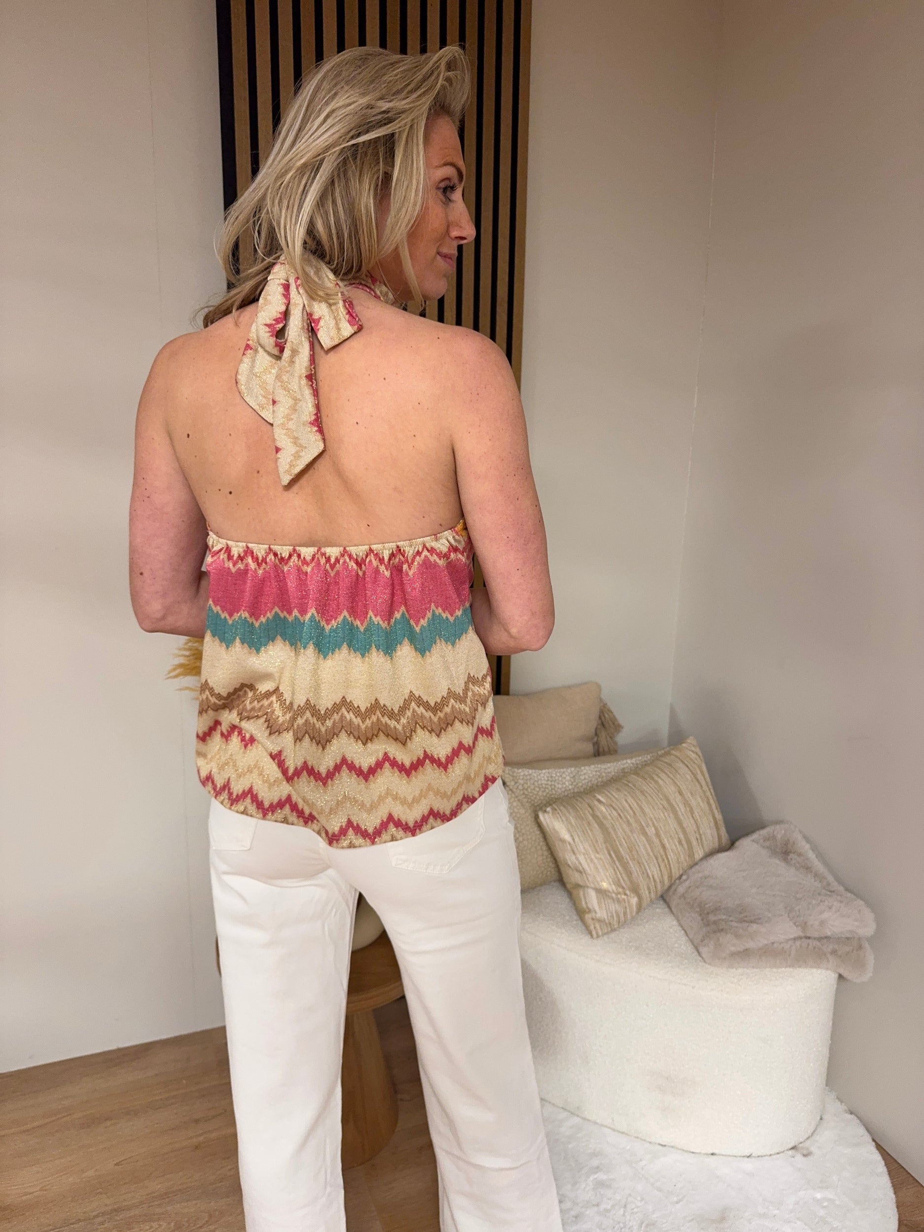 Blouse - Maud Halter Top Pink