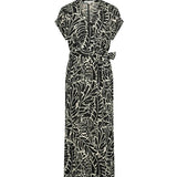 Tramontana - Dress Palm Leaves Black