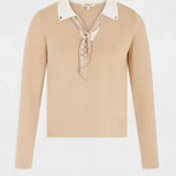 Morgan - Trui V-Hals met Sjaaltje Beige