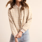 Tramontana - Tweed bomber jacket beige