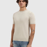 Pure Path - Drop-Needle Knit T-Shirt Sand