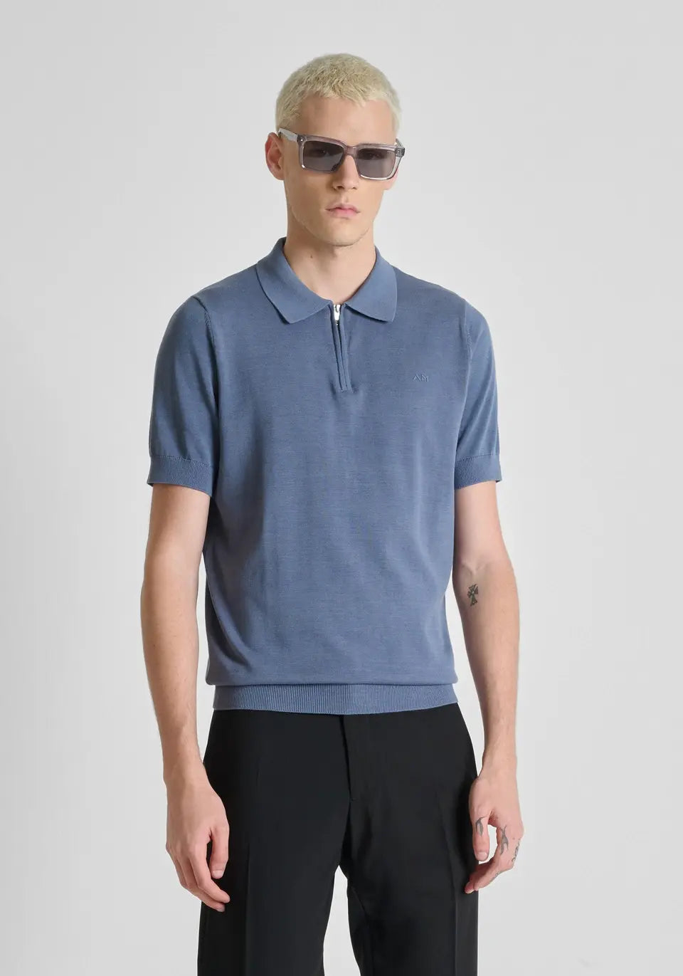 Antony Morato - Polo Zip Knit Blue 596