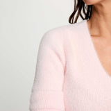 Morgan - Trui V-Hals Roze Fluffy