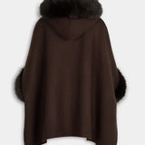 Morgan - Poncho Faux Fur donkerbruin