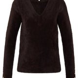 Morgan - Trui V-Hals Bruin Fluffy