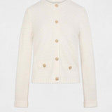Morgan - Straight cardigan with round neck white 