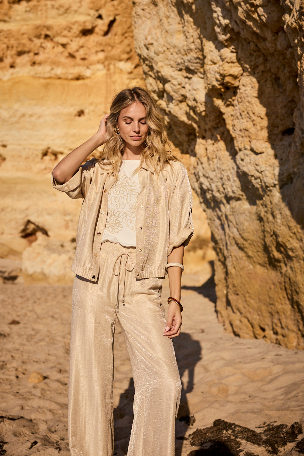 Tramontana - Shimmer Roll-up sleeve jacket