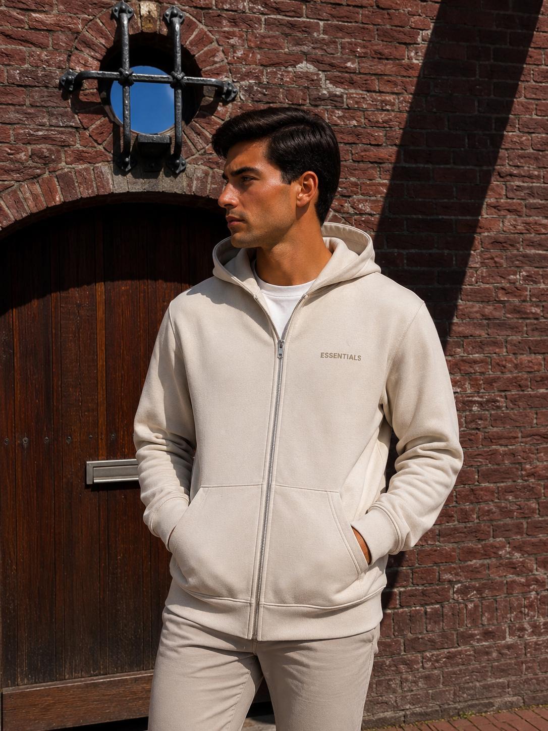 Vest - Beige Zip
