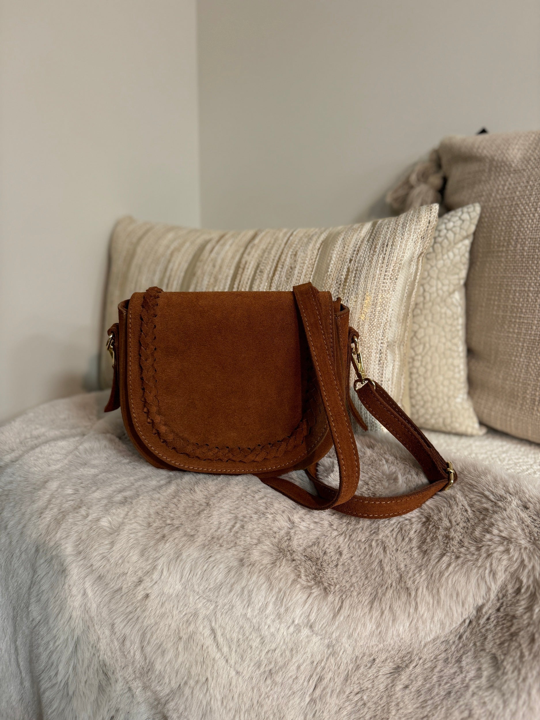Suede Bag - Boho Camel