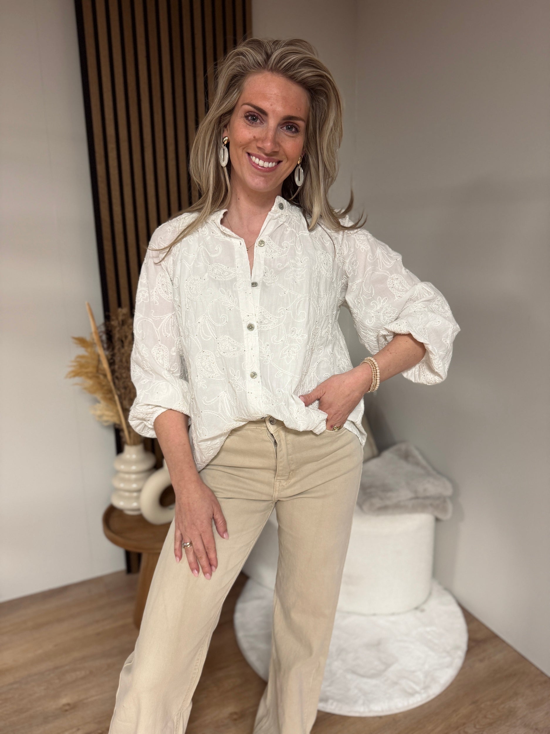 Blouse - Merel Sparkle White